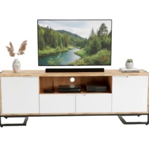 Kệ TV Gỗ Cao Su Khung Sắt Phong Cách Hiện Đại