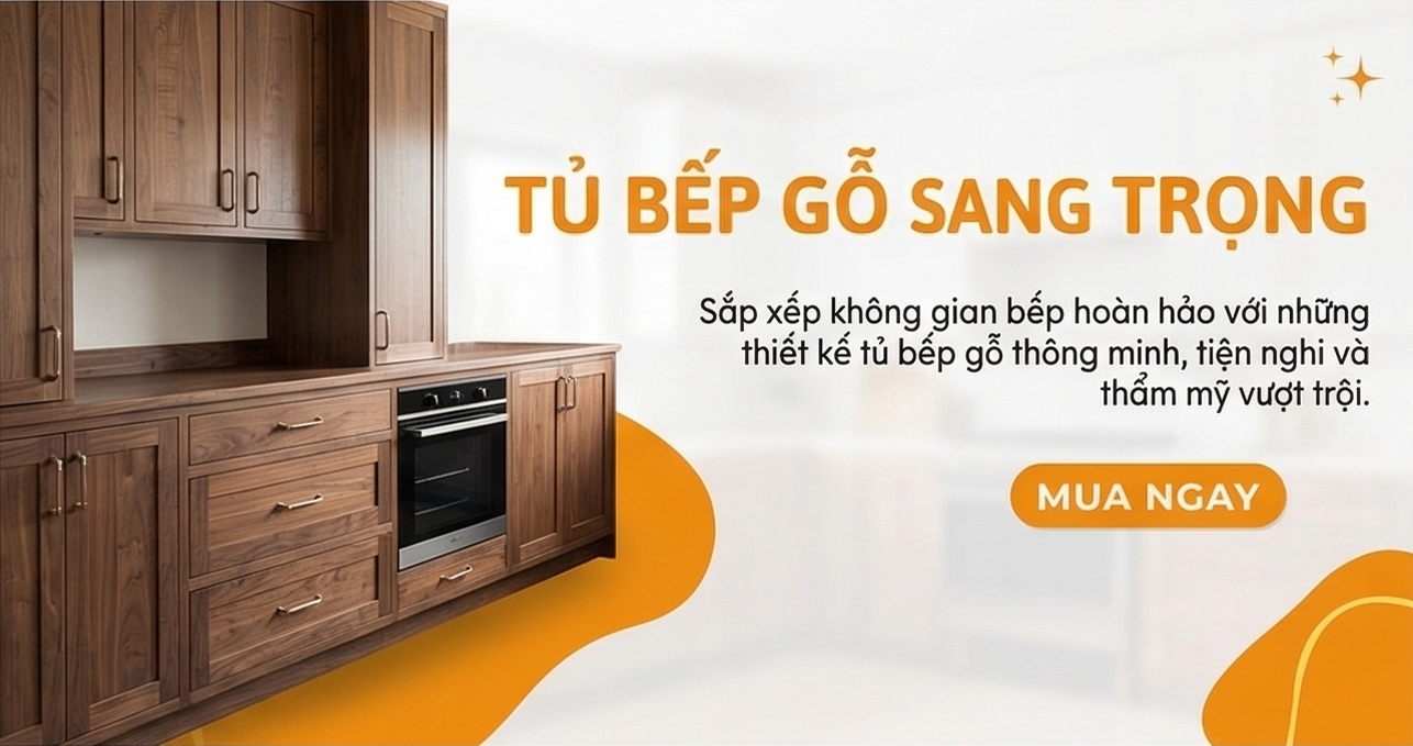 Tủ bếp gỗ sang trọng