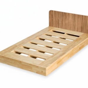 Giường ngủ 120x203cm gỗ cao su đầu giường gỗ