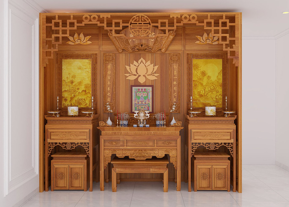 phòng thờ gỗ Phòng thờ gỗ tự nhiên
